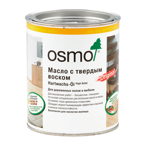 Масло с твердым воском OSMO Hartwachs-Öl Original (3032 Бесцветное шелковисто-матовое, 0.75 л) Масло с твердым воском OSMO Hartwachs-Öl Original (3032 Бесцветное шелковисто-матовое, 0.75 л)