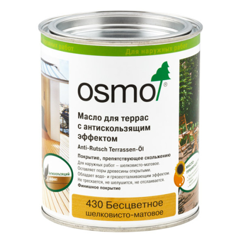 Масло для террас с антискользящим эффектом OSMO Anti-Rutsch Terrassen-Öl (430 Масло для террас с антискользящим эффектом*, 0.75 л)